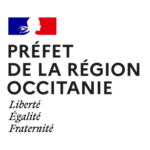 Marianne sur fond blanc avec la mention Préfet de la Région Occitanie